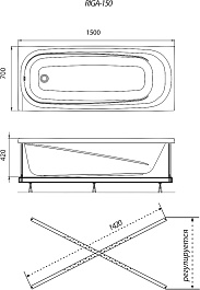 1ACReal Акриловая ванна Riga 150x70 – фотография-5